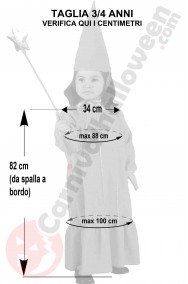 Misure del costume di carnevale da Fatina azzurra 3 4 anni