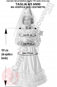 Misure del costume da fatina rosa per bambina 4 5 anni