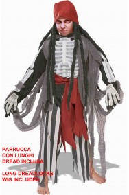 Costume da pirata bambino con parrucca e guanti