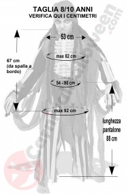 Misure del costume da Pirata completo bambino taglia 8 10 anni