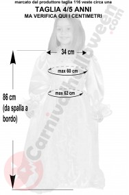 Misure del Vestito da Principessa rosa bambina con paillettes 4 5 anni