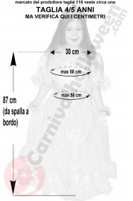 Misure vestito di carnevale a maniche corte da principessa rosa