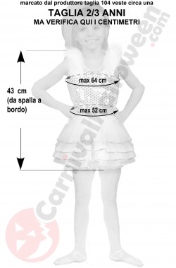 Misure costume da ballerina bambina 2 3 anni