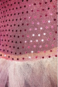 Tessuto del costume da ballerina bambina rosa con paillettes