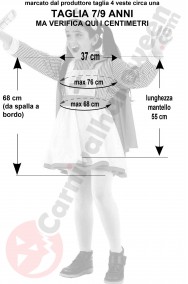 Misure del costume da infermiera bambina della Croce Rossa