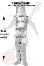 Misure del costume di Jack Sparrow bambino Disney