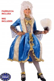 Costume da dama del 700 bambina con parrucca