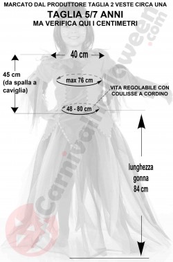 Misure costume da Elfa dei boschi bambina bellissimo