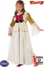 Costume carnevale Bambina Principessa Medievale De Luxe