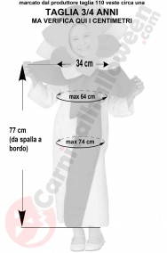Misure del costume da Fiore bambino per carnevale taglia 3 4 anni