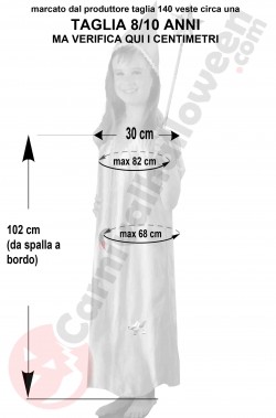 Misure del costume da fata rosa economico taglia 8 10 anni