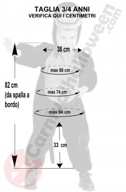 Misure del costume da Scimmia bambino 3 4 anni