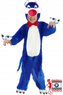 Costume da gatto silvestro blu