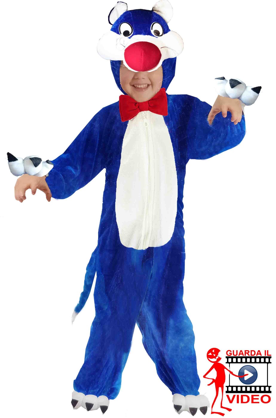 Costume da gatto silvestro blu