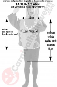 Misure costume da coccodrillo bambino taglia 1 2 anni