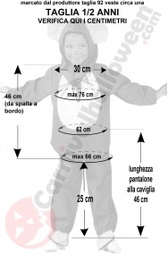 Misure costume da topolino 1 2 anni