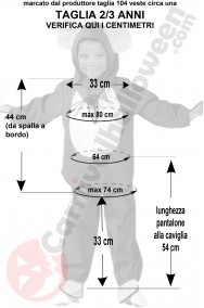 Misure costume da topolino 2 3 anni