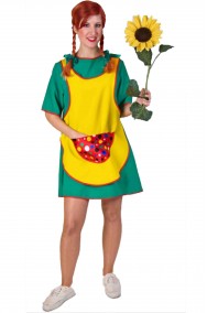 Costume carnevale donna giardiniera calze lunghe delle pippi