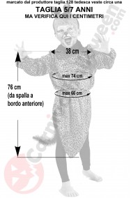 Misure del costume da leopardo bambino taglia 5 7 anni