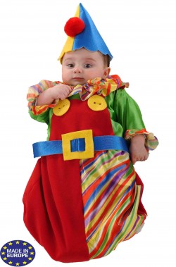 Costume di carnevale da bambino neonato clown pagliaccio a sacco