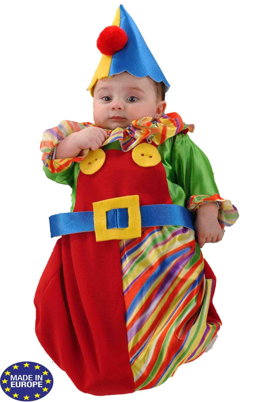 Costume di carnevale da bambino neonato clown pagliaccio a sacco