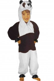 Costume di carnevale da Bambino Panda bianco e nero di pelouche