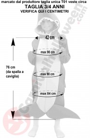 Misure del costume da squalo bambino 4 6 anni