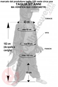 Misure costume da dinosauro bambino taglia 5 7 anni