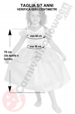 Misure del costume da cenerentola bambina 5 7 anni