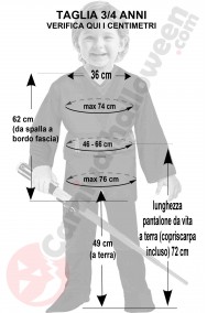 Misure del costume di Anakin Skywalker bambino 3 4 anni