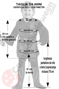 Misure del costume di Anakin Skywalker de luxe taglia 3 4 anni