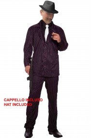 Costume Gangster gessato anni 20 economico con cappello