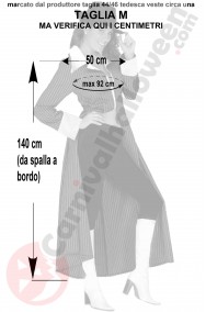 Misure costume da gangster donna spolverino gessato lungo