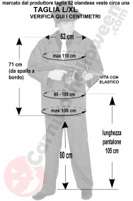 Misure del vestito da gangster anni 20 taglia L XL