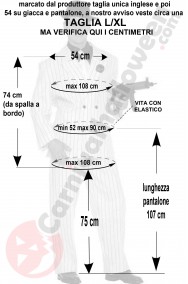 Misure del costume da ganster bianco taglia L XL