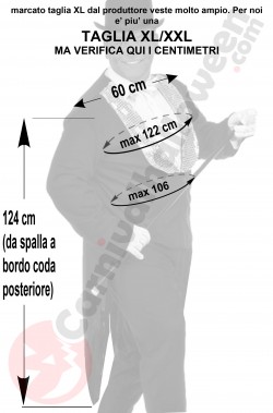 Misure del frac con bavero di paillettes