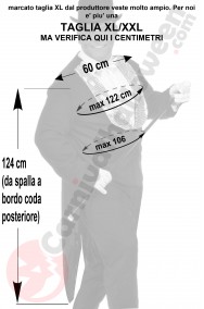 Misure del frac con bavero di paillettes