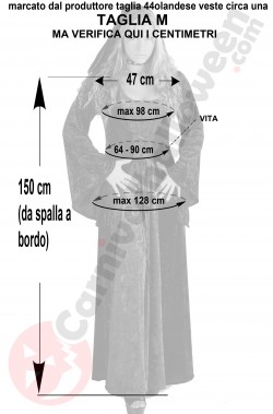 Misure costume medievale da dama taglia M