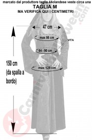 Misure costume medievale da dama taglia M