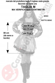 Misure del costume medievale donna Robin taglia M