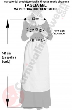 Misure costume da Amish mormona americana taglia M L