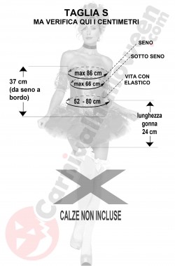 Misure costume di Cenerentola adulta sexy taglia S