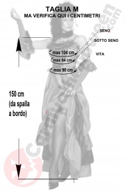 Misure costume da can can scontato saloon girl taglia M