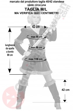 Misure da vichingo donna taglia M L