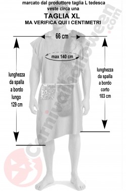 Misure costume barney antenato uomo primitivo taglia XL