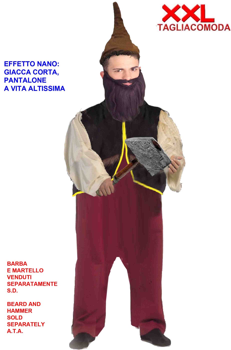 Costume da nano di biancaneve taglia grande