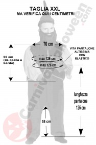 Misure costume da nano di biancaneve taglia XXL