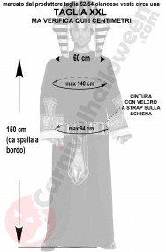Misure del costume da Faraone taglia XXL