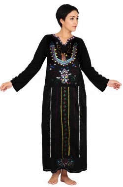Costume donna messicana tunica maya nera
