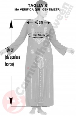 Misure del costume da donna messicana Tunica Maya nera taglia S